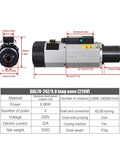 Rigged Right Built Different Air Cooled Automatic Tool Changer Spindle 9Kw 24000Rpm Iso 30 Taper Sealed Design For Cnc Routers with dimensions and specs.