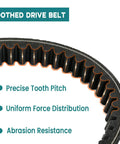 Coleman KT196 CK196 T Go Kart Drive Belt for 30 Series Torque Converter detailed view with precise tooth pitch and abrasion resistance.