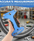 Dead On Bicycle Spoke Tension Meter For Road And City Bikes Heavy Duty Premium Aluminum Tensiometer held for precise readings.