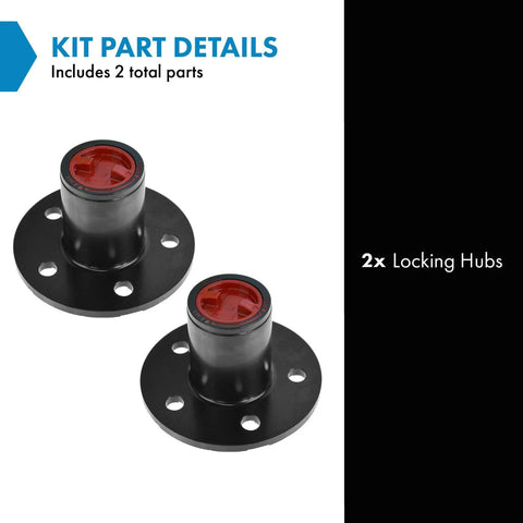 Two Piece Locking Hub Set For 4x4 Manual Hubs Fits 1990 Ford Bronco II 1991 To 1994 Explorer 1990 To 1997 Ranger 1994 To 1996 Mazda B3000 Navajo Easy Install Durable Upgrade, showing two hubs