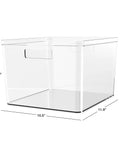 Extra Large Clear Plastic Pantry Organizer Bins With Handy Handles For Oversized Pantry Items 12 By 10.5 By 8 Inches BPA Free
