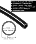Beduan black PU pneumatic tubing, 6mm outer diameter and 4mm inner diameter, 12 m long (side view).