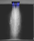 Top Shelf 16 Square Led Shower System With Brushed Nickel Thermostatic Controls For Rainfall Mist And Handheld Sprayers Heavy Duty Stainless Steel Frame With Temp Sensing Color Lights overhead LED rainfall shower with mesmerizing blue light.