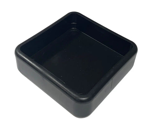 Heavy Duty Impact Resistant End Cap For 3 Inch Square Tubing In Black LDPE Push Fit Cover For Indoor Outdoor Use Protects Surfaces And Keeps Dirt Out UV And Ozone Resistant Construction. black square tubing end cap