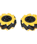 Omni Directional Mecanum Wheel Set For DIY Robot Car Projects With Grippy Rubber Coated Surface For Extra Grip Left And Right Wheel Pair