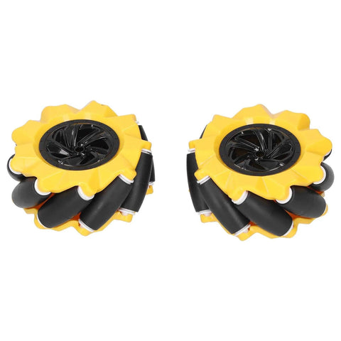 Omni Directional Mecanum Wheel Set For DIY Robot Car Projects With Grippy Rubber Coated Surface For Extra Grip Left And Right Wheel Pair