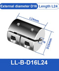 Heavy Duty Shaft Spider Coupling For 3D Printer Rigid Motor Connector Aluminum Universal Joint with 16mm bore and 24mm length