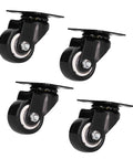 Jauarta Caster Wheel, Heavy Duty 40mm Diameter, set of black wheels with stainless steel bearings.