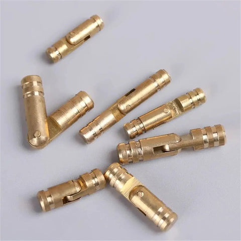20Pcs Invisible Concealed Barrel Hinges Set For Wooden Jewelry Boxes And Cabinets With Gold Copper Finish, Multisize