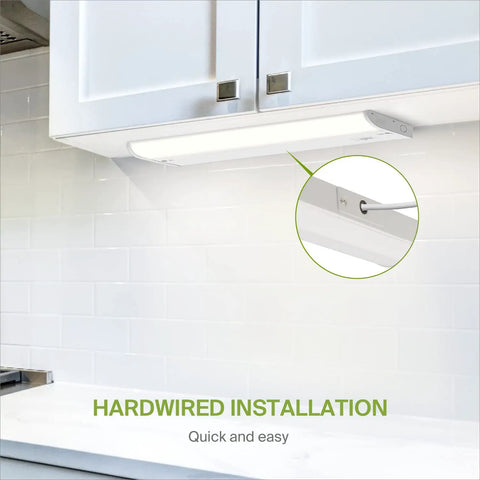 Under Cabinet LED Lighting 24 Inch 12W 822 Lumen Dimmable Hardwired Kitchen Light Fixture With Bullnose Design installation