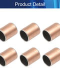 Badass Oilless Bushings With Hella Smooth Sleeve Bearings Built Different Using A Carbon Steel Base To Keep Things Running Sweet For Heavy Machinery 14X16X20mm Plain Bearings 10 Pack viewed from above showing six bronze sleeve bearings.