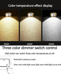Color temperature effect display for Fresh 10 Pack Brass Recessed Downlight Kit with smooth black trim, adjustable light settings.