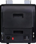 Rear view of Heavy Lifter Bill Counter Machine That Handles Mixed Denomination Sorting with port connections and power switch.