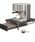 Coffee Pod Drawer Organizer For K Cup Pods, 35 Capacity Sliding Mesh Storage Basket under coffee machine on countertop