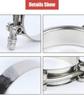 Four Pack Two Inch T Bolt Hose Clamps Stainless Steel Heavy Duty Clamp Range 56 to 64mm for Two Inch Hose ID Radiator Hoses