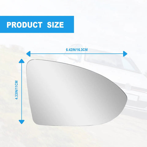 Passenger Right Side Heated Mirror Glass for Volkswagen Golf Mk7 2015 2021 GTI R SportWagen Alltrack Jetta Replacement Lens dimensions