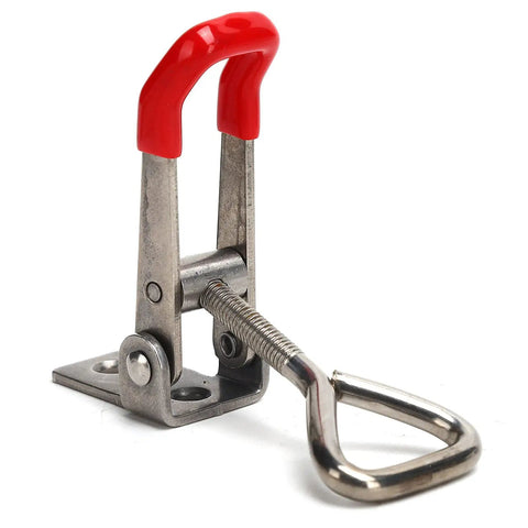 Heavy Duty Stainless Steel Toggle Latch Catch With Quick Clamping Hasp For Cabinets, Toolboxes and Doors Offers Effortless One Hand Operation And Secure Grip For Daily Hustle, red handle