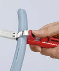 Heavy Duty Cable Stripper Tool For 8 To 28 Millimeter Wires, 9 Inch Length, Pro Grade Wire Stripping For Electrical Projects, in use on cable