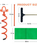 Heavy Duty Screw In Ground Anchors Kit With Metal Spiral Earth Stakes Folding Ring Design dimensions and components