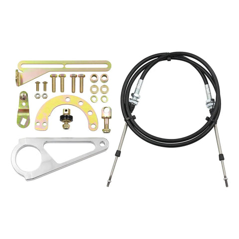 2 Inch Cable Column Shift Linkage Kit For GM Transmissions Easy Install Durable Build Smooth Shifting Compatible With Back Up Light And Neutral Safety Switch Kit ACA1804 For Most GM Automotive Transmissions, cable and brackets