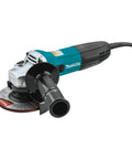 Powerful 4-1/2 Inch Angle Grinder With Kick Butt Strength And Smooth Handle Control Designed For Tight Spaces And Heavy Chops, showing tool side view.
