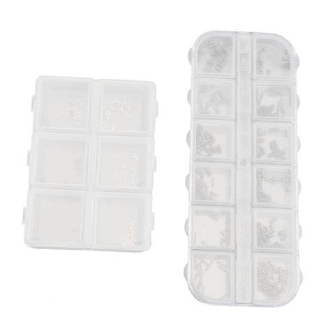 400 Piece Compression Springs Assortment Kit With 12 Sizes And 100 Card Spring Pins in plastic storage boxes