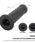 2 Pack Non Slip Motorcycle Hand Grips Rubber Handlebar Grips For 7 8 Inch Bars 21mm And 24mm Vintage Open End Thruster Grip For Dirt Bike Scooter Black