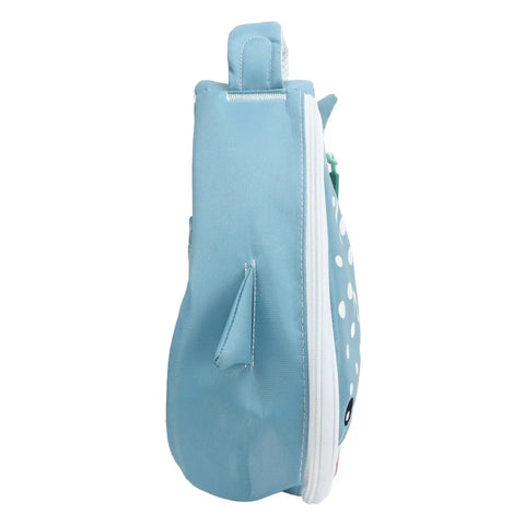 Side view of Regulator Bag For Dive Gear With Beefy Capacity, Protective Foam Padding, Two Way Zipper, Blue Whale Shark Design