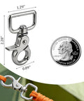 Metal Swivel Snap Hooks 12 Pack Heavy Duty Trigger Snaps With 360 Degree Rotation Nickel Plated Eye Closure next to quarter