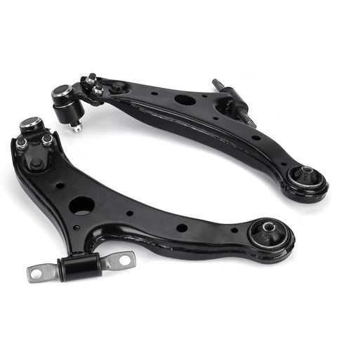 Front Lower Control Arm With Ball Joint Kit For Lexus ES300 02 03 ES330 04 06 RX330 04 06 RX350 07 09 Toyota Camry 04 06 Highlander 04 07 Solara 04 08 Direct Fit Two Piece Suspension Kit shown in a front view