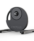 Smart Indoor Bike Trainer With 2200W Brushless Motor 19 Percent Gradient Simulator, black circular design, side view