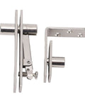Heavy Duty Concealed Door Pivot Hinge, Stainless Steel, 180 Degree Rotation, 300 Lb Load, Adjustable Extension shown in detail