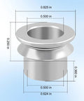 Five Eighths To One Half Inch High Misalignment Spacer Heims Adapter For Rod End To Rod End Linkages, machined silver spacer with 0.500 in bore