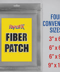 Badass UV Cure Fiberglass Repair Patch 9 X 12 Inches Quick Fix Flex Sheet packaging showing multiple size options.