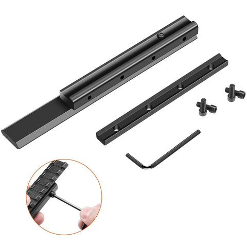 11mm Dovetail to 21mm Picatinny Rail Convert Adapter, 6.1 Inch Long Low Profile Extension, with Allen wrench and screws