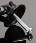 Close-up of back view of Four Pack Vintage Ring Drawer Pulls For Dresser Cupboard Doors, black zinc alloy with visible screw