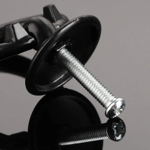 Close-up of back view of Four Pack Vintage Ring Drawer Pulls For Dresser Cupboard Doors, black zinc alloy with visible screw