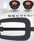 Front Mount Hydraulic Steering Cylinder Seals Kit With Pin Wrench HS5157 For Seastar HC5345 And All Seastar Steering Brackets Puller Replaces Leaking Cylinder Seals On Outboard Motors For Single Or Twin Engines, showing components including wrench and sealing glands