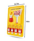 Heavy-Duty Lockout Tagout Station Kit With 4 Brass Cylinder Safety Padlocks, Hasp And OSHA Compliance Tags, All-In-One LOTO Board