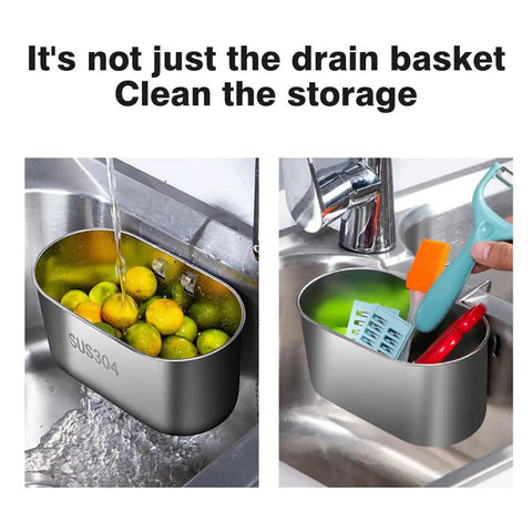 Super Solid Stainless Steel Hanging Sink Strainer Basket That Makes Catching Food Scraps Absolute No Sweat For Kitchen Drains Filters Gunk And Washes Produce Dead Simple Silver Finish