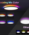 Smart RGB LED Ceiling Light With Alexa WiFi Remote And Tuya App Color Changing 18 Inch Low Profile Dimmable Flush Mount