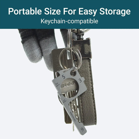 4 In 1 Pre Trip Inspection Tool for Truckers attached to keychain for easy access