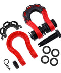 Two Piece D Ring Shackle Set Heavy Duty Universal Truck Off Road Accessories For Trailers And Vehicles Premium Towing Hardware In Red