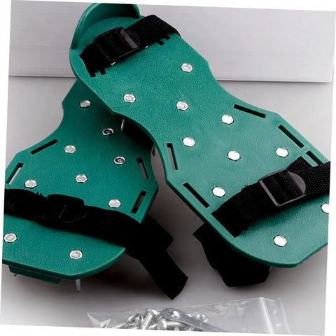 16 Piece Lawn Aerator Shoes With Adjustable Straps Garden Spikes For Deep Soil Penetration And Healthier Lawn Easy To Use