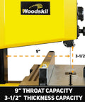 3 Amp 9 Inch Band Saw For Woodworking With 2500 FPM Blade Speed Benchtop Bandsaw with 9 inch throat and 3-1/2 inch thickness capacity