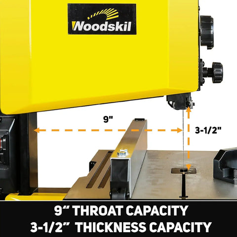 3 Amp 9 Inch Band Saw For Woodworking With 2500 FPM Blade Speed Benchtop Bandsaw with 9 inch throat and 3-1/2 inch thickness capacity