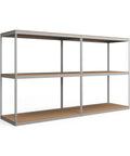 Built Tough Zero Hassle Boltless Shelving Add On Unit With Three Adjustable Steel Shelves Measuring 36 By 48 By 84 Inches Using Cold Rolled Steel For Garage Storage Straight Up No Decks Included, showing four open shelves.