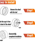 Installation steps for Two Pack Trailer Push Through Center Caps And Lug Nut Set For Trucks And RVs, 3.19 Inch Wheel Center Caps.