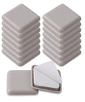 Premium Square Furniture Sliders For Chairs And Tables 16 Pack Heavy Duty Glide Pads stacked in beige color with a close-up on one.