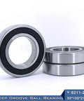 Deep Groove Ball Bearing 6211 2RS ABEC3 55x100x21 Mm For Electric Power Tools chrome steel sealed